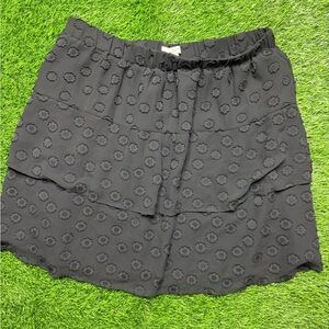 LOFT Black Textured Mini Skirt